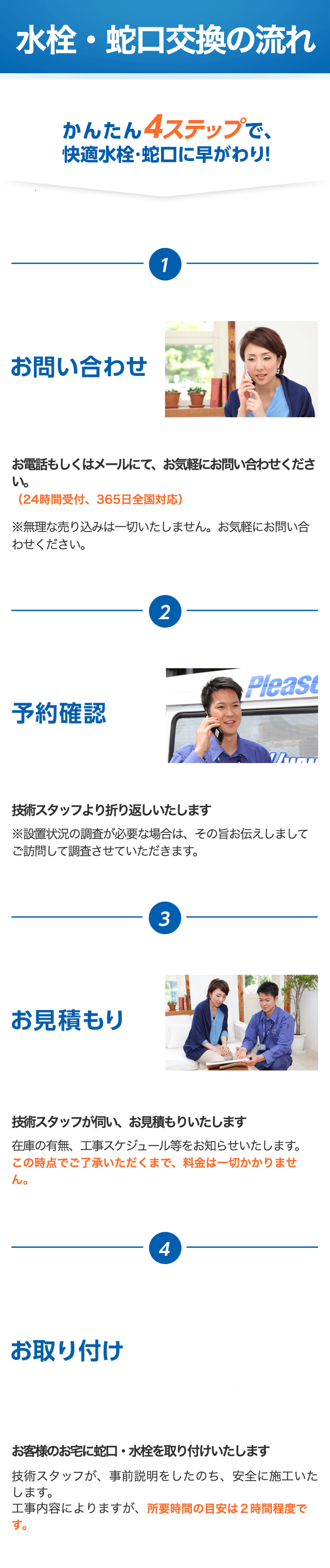 水栓・蛇口交換の流れ